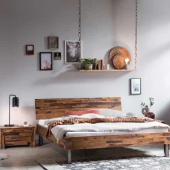 Wohnen Betten<Industrial Einzelbett aus Akazie massiv - Vetonia