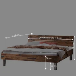 Wohnen Betten<Industrial Einzelbett aus Akazie massiv - Vetonia