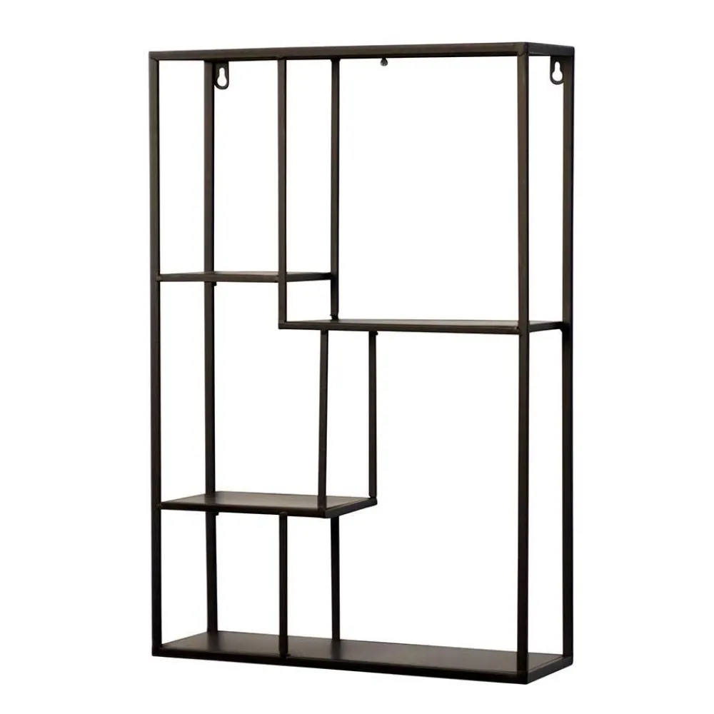 Wohnen Regale<Industrial Hängeregal in Schwarz - 40x60x12 cm - Limburg