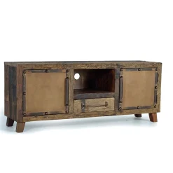 Wohnen Tv & Hifi-Möbel|Lowboards<Industrial TV Kommode aus Altholz und Metall - Stock
