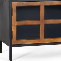 Wohnen Tv & Hifi-Möbel|Lowboards<Industrial TV Kommode mit Glastüren - Hayato