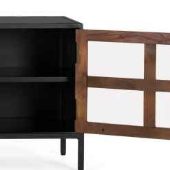 Wohnen Tv & Hifi-Möbel|Lowboards<Industrial TV Kommode mit Glastüren - Hayato