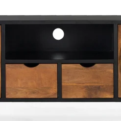 Wohnen Tv & Hifi-Möbel|Lowboards<Industrial TV Kommode mit Glastüren - Hayato