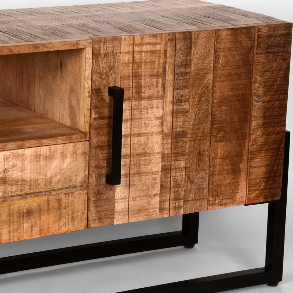 Wohnen Tv & Hifi-Möbel|Lowboards<Industrial TV Lowboard aus Mangobaum - Schanow