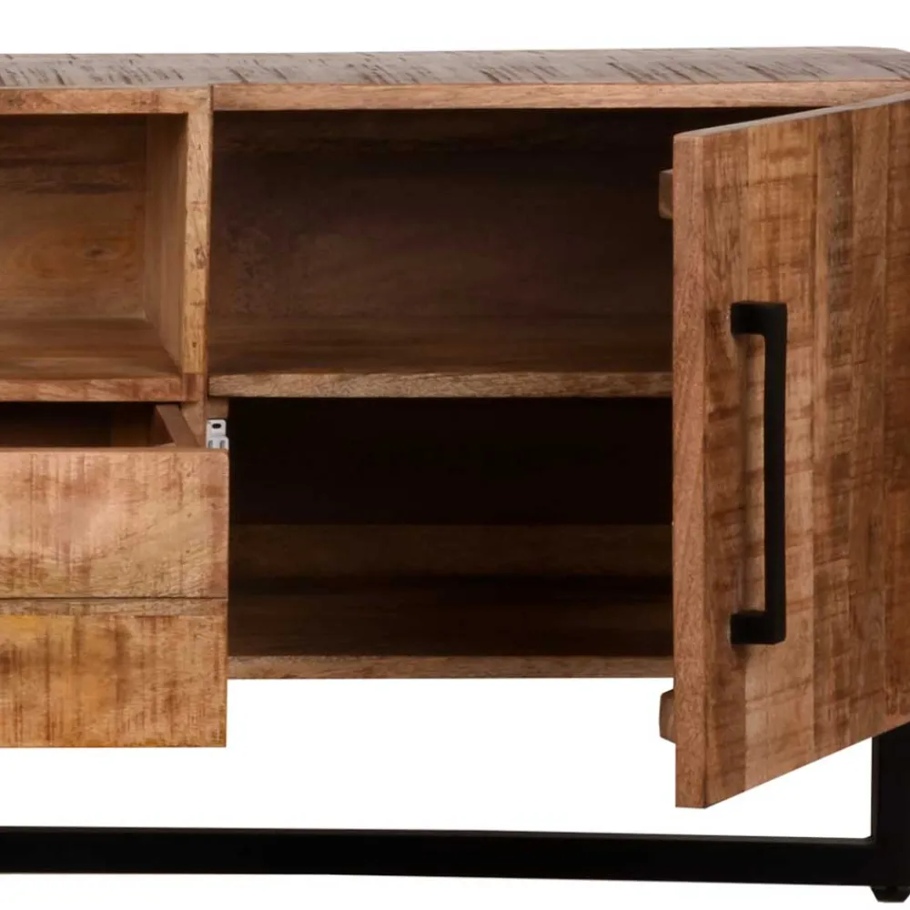 Wohnen Tv & Hifi-Möbel|Lowboards<Industrial TV Lowboard aus Mangobaum - Schanow