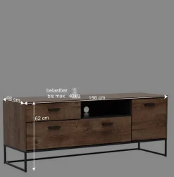 Wohnen Tv & Hifi-Möbel|Lowboards<Industrial Unterschrank für TV-Gerät 156x62x48 - Xindus