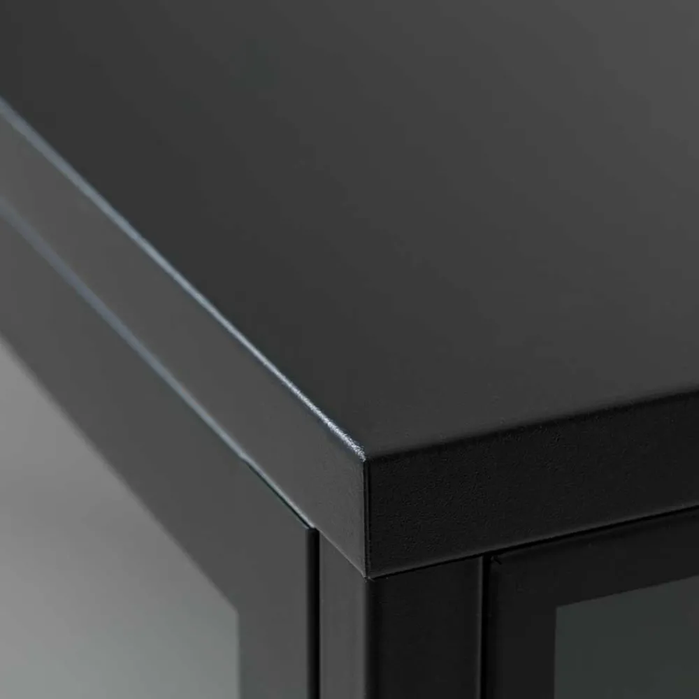 Wohnen Vitrinen<Industrial Vitrine aus Metall in Schwarz - Sitra