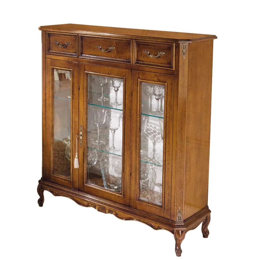 Wohnen Highboards|Vitrinen<Italienischer Vitrinenschrank 107x100x46 cm - Carlenna II