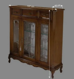 Wohnen Highboards|Vitrinen<Italienischer Vitrinenschrank 107x100x46 cm - Carlenna II