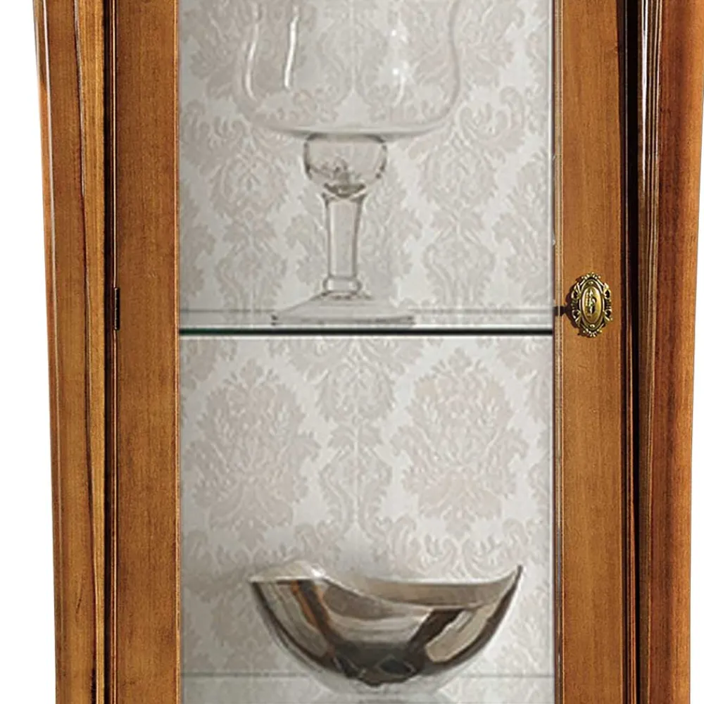 Wohnen Schränke<Italienischer Vitrinenschrank in Nussbaum & Gold - Carlenna