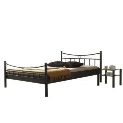 Wohnen Betten<Jugendbett Lioberta aus schwarzem Metall (zweiteilig)