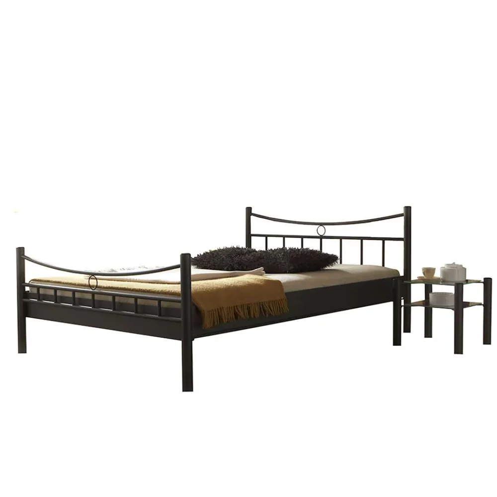 Wohnen Betten<Jugendbett Lioberta aus schwarzem Metall (zweiteilig)