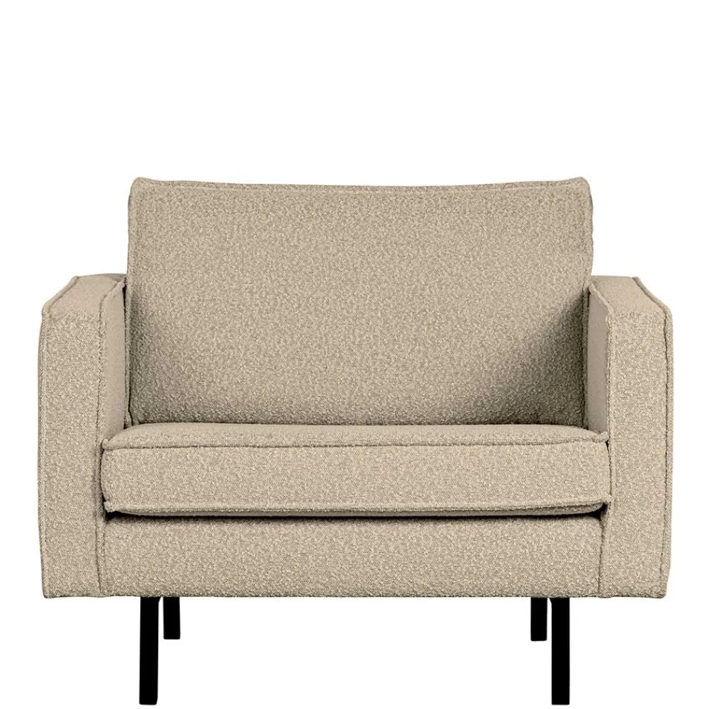 Wohnen Sessel<Kantiger Sessel aus Boucle in Beige - Glamoure