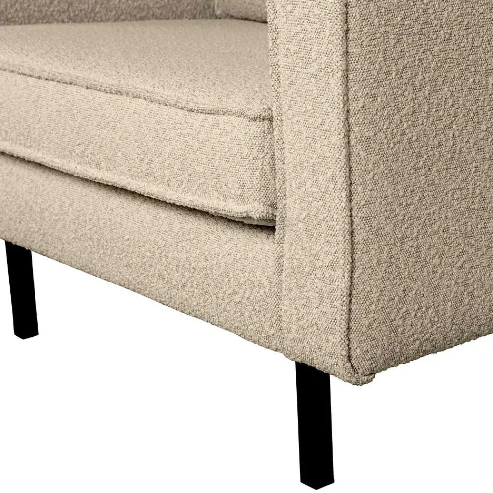 Wohnen Sessel<Kantiger Sessel aus Boucle in Beige - Glamoure