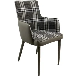 Wohnen Stühle<Karierter Esszimmerstuhl im Retro Stil - Gondama (2er Set)