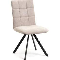Wohnen Stühle<Küchen-Drehstühle in Beige und Schwarz - Yvons (2er Set)