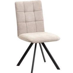 Wohnen Stühle<Küchen-Drehstühle in Beige und Schwarz - Yvons (2er Set)