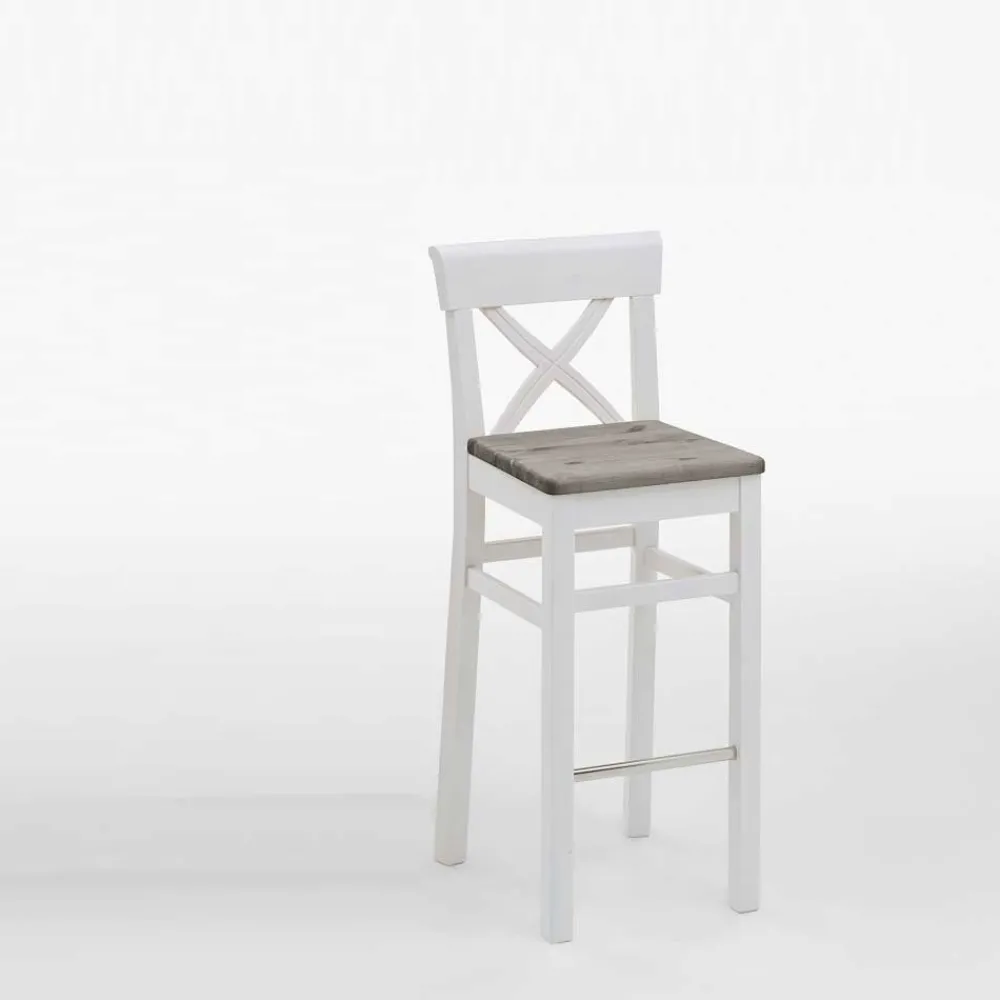 Wohnen Hocker<Küchenhocker Yoan in Weiß Grau