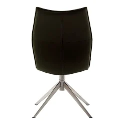 Wohnen Stühle<Küchenstuhl aus Leder und Edelstahl - Simael (2er Set)