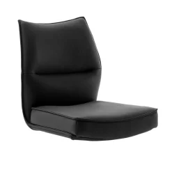 Wohnen Stühle<Küchenstuhl aus Leder und Edelstahl - Simael (2er Set)