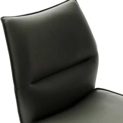 Wohnen Stühle<Küchenstuhl aus Leder und Edelstahl - Simael (2er Set)