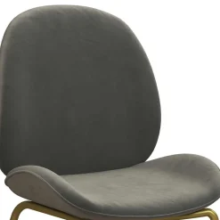 Wohnen Stühle<Küchenstuhl in Grau Samt und Messing - Ziadora