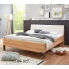 Wohnen Betten<Kernbuche Designbett mit Kunstleder Kopfteil - Krofun