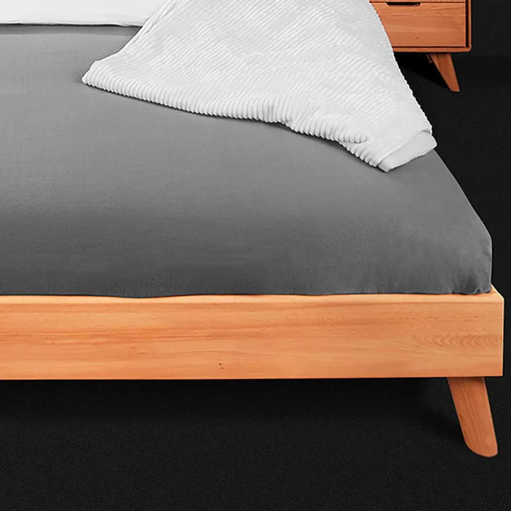 Wohnen Betten<Kernbuche Holzbett mit Überlänge 220 cm - Junola III