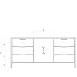 Wohnen Tv & Hifi-Möbel|Lowboards<Kernbuche Sideboard mit sechs Schubladen - Lana