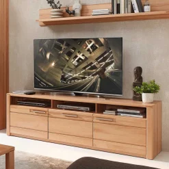 Wohnen Lowboards|Tv & Hifi-Möbel<Kernbuche TV Lowboard 190 cm breit - Amyonta