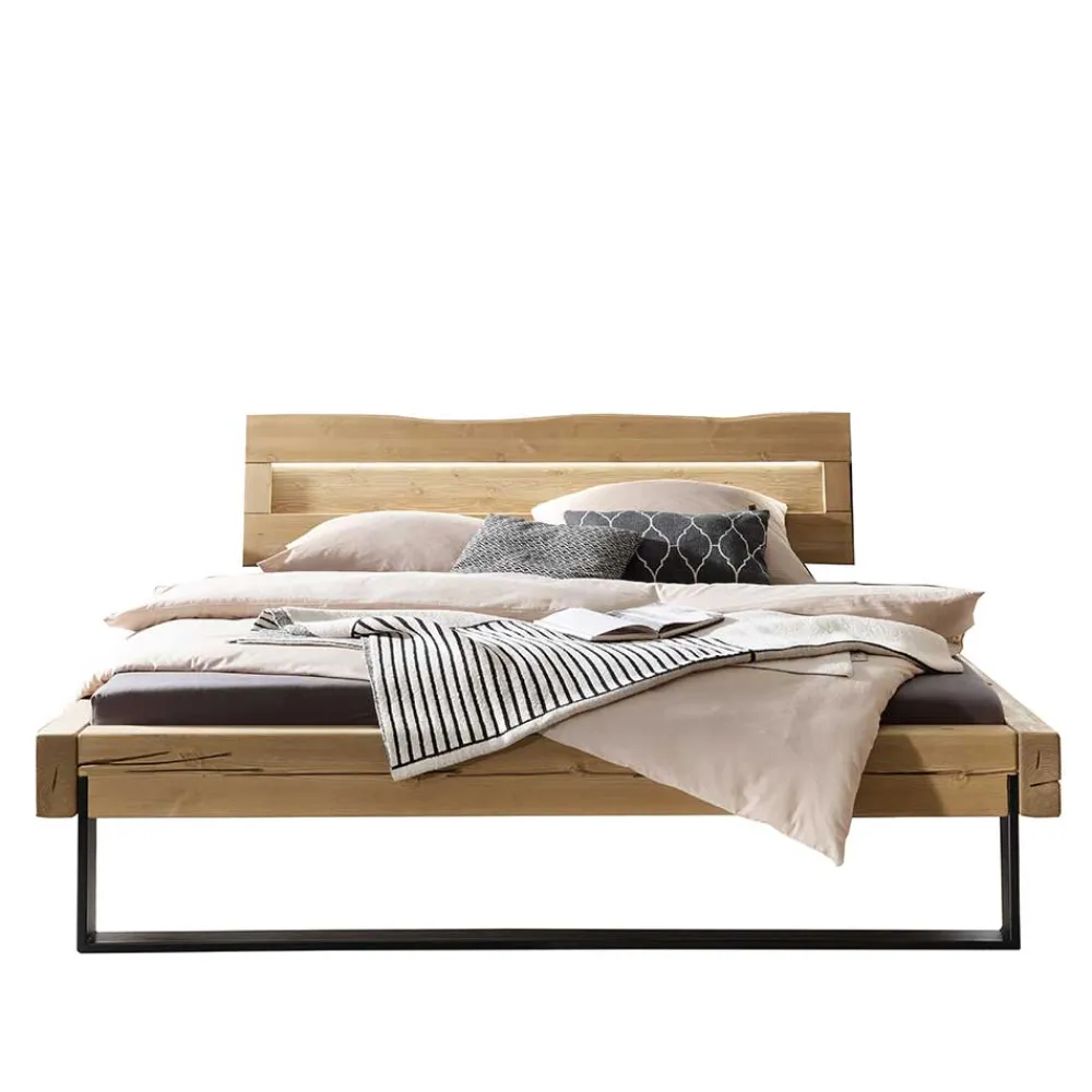 Wohnen Betten<Kiefernholz Balkenbett mit LED Licht - Antina