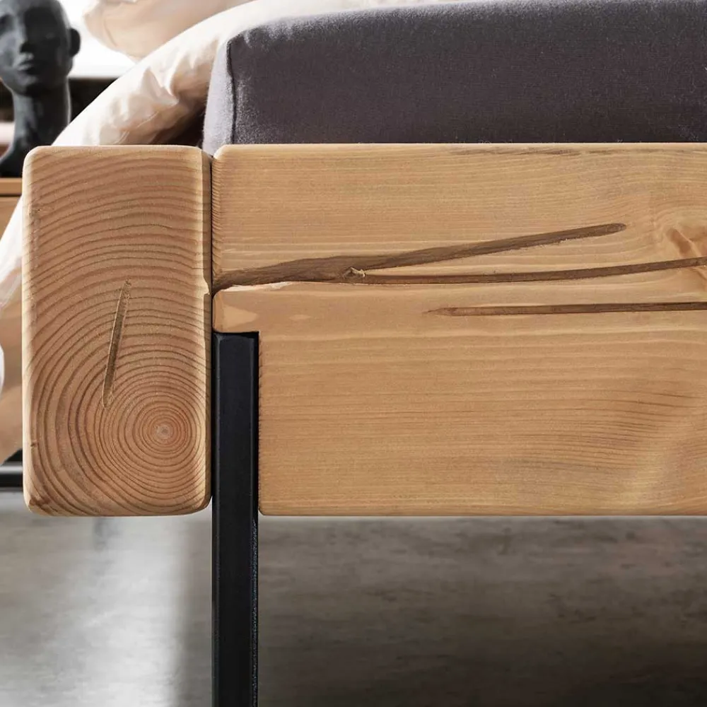 Wohnen Betten<Kiefernholz Balkenbett mit LED Licht - Antina