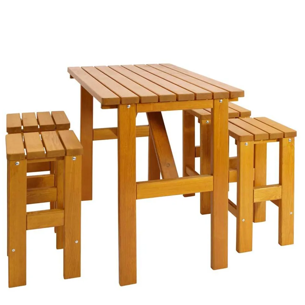 Wohnen Sitzgruppe<Kiefernholz Bar Sitzgruppe Set - Malte (fünfteilig)