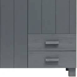 Wohnen Kleiderschränke|Schränke<Kiefernholz Kleiderschrank in Grau dunkel - Isnos I