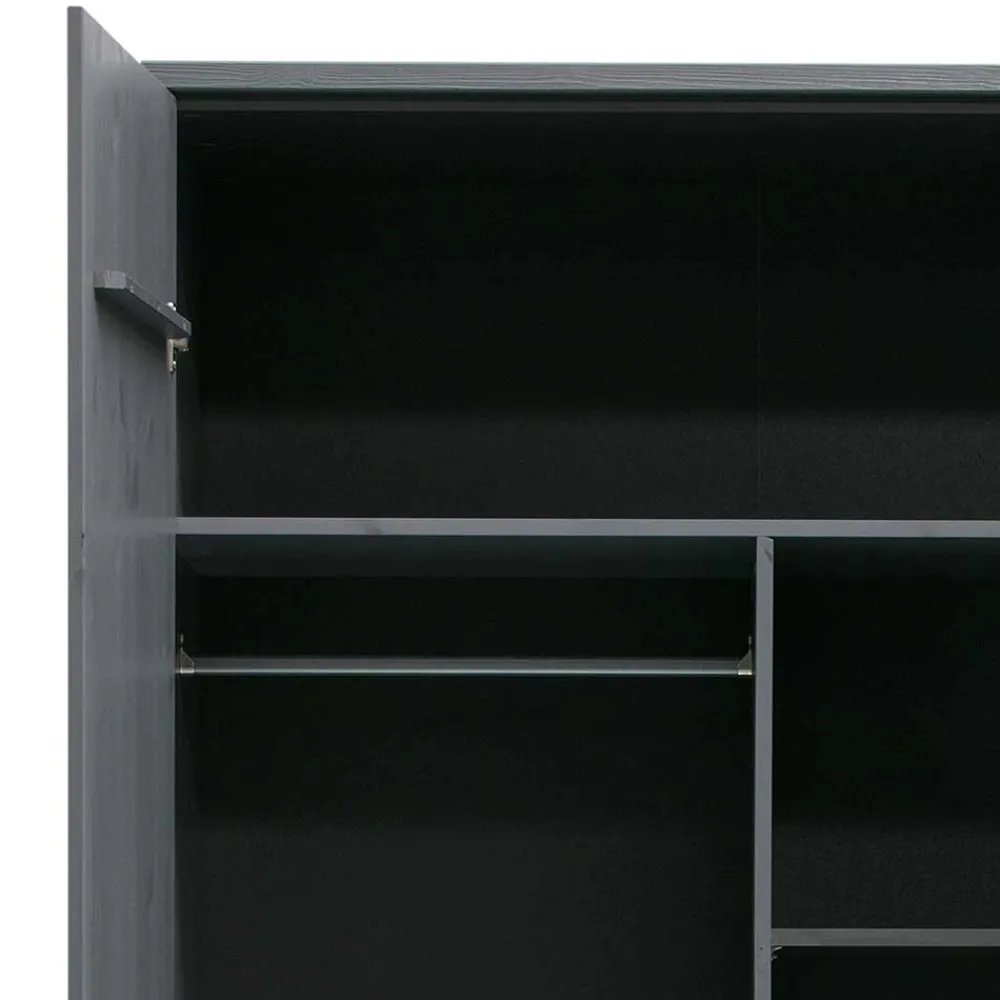 Wohnen Kleiderschränke|Schränke<Kiefernholz Kleiderschrank in Grau dunkel - Isnos I