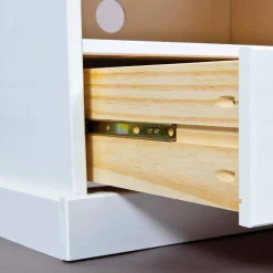 Wohnen Tv & Hifi-Möbel|Lowboards<Kiefernholz TV Unterschrank in Weiß Braun - Vatina