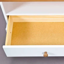 Wohnen Tv & Hifi-Möbel|Lowboards<Kiefernholz TV Unterschrank in Weiß Braun - Vatina