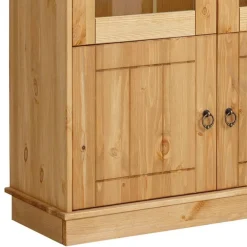 Wohnen Highboards|Vitrinen<Kiefernholz Vitrine gebeizt und geölt - Goro