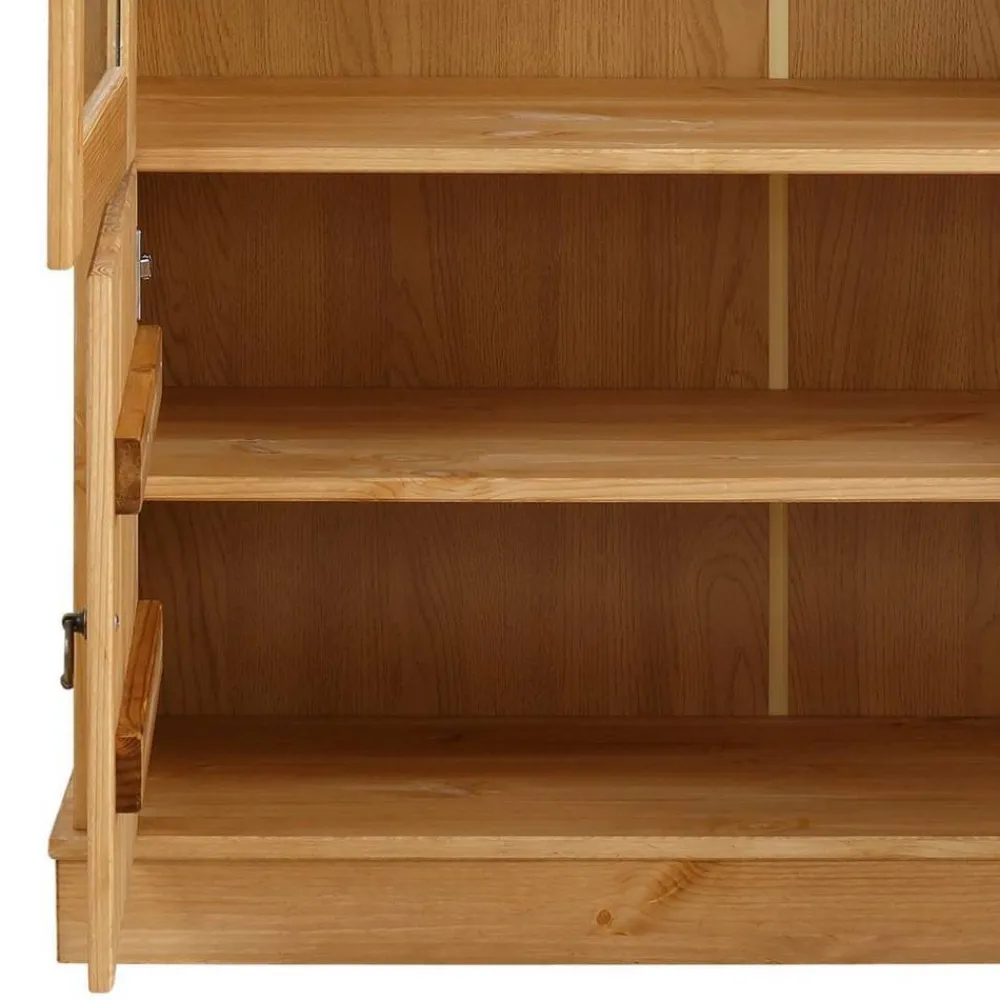 Wohnen Highboards|Vitrinen<Kiefernholz Vitrine gebeizt und geölt - Goro