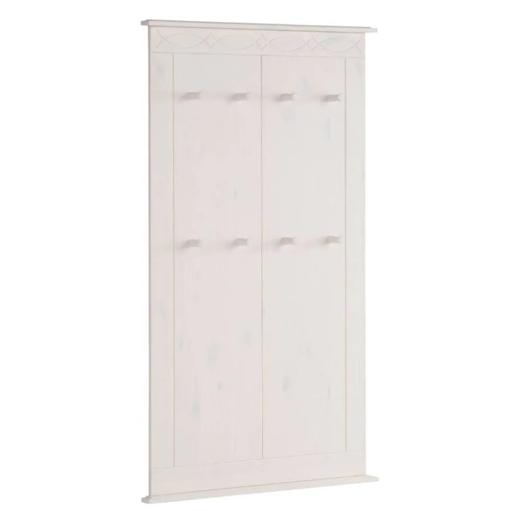 Wohnen Garderoben<Kiefernholz Wandgarderobe in Weiß - Viorica
