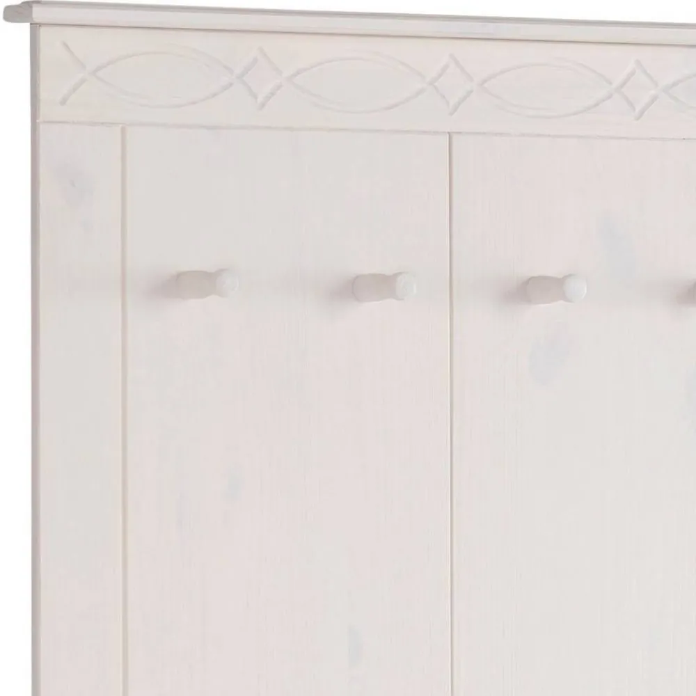 Wohnen Garderoben<Kiefernholz Wandgarderobe in Weiß - Viorica