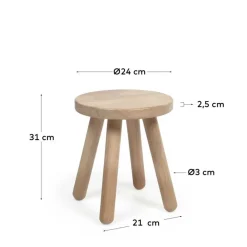 Wohnen Hocker<Kinderzimmer Holzhocker aus Gummibaum - Ivano