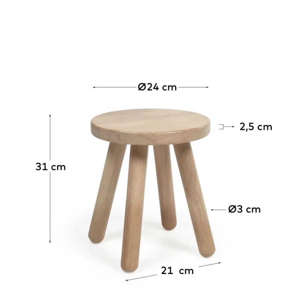 Wohnen Hocker<Kinderzimmer Holzhocker aus Gummibaum - Ivano