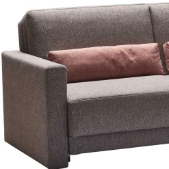 Wohnen Betten|Sofas<Klappcouch in Grau mit geteilter Rückenlehne Zentra & Kissen Rosa