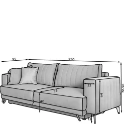 Wohnen Betten|Sofas<Klappcouch in Hellgrau Chenille - Jakery