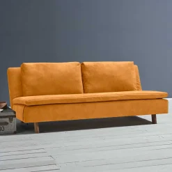 Wohnen Betten|Sofas<Klappcouch in Ocker mit Eiche - Lyra