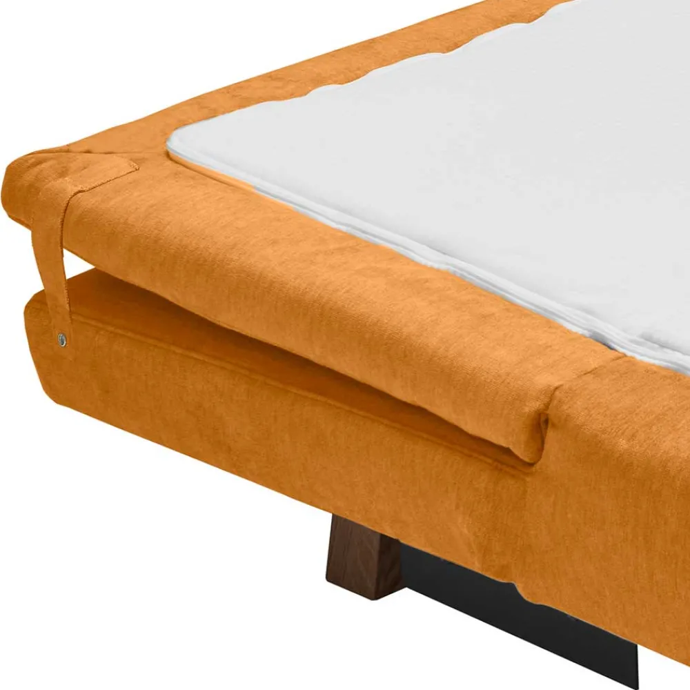 Wohnen Betten|Sofas<Klappcouch in Ocker mit Eiche - Lyra