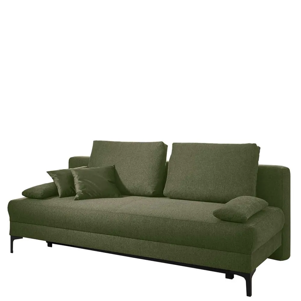 Wohnen Betten|Sofas<Klappcouch in Oliv Grün mit Federkern - Alcarizora