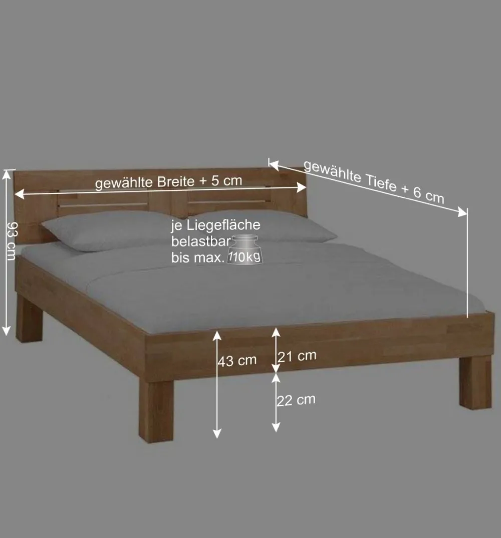 Wohnen Betten<Klar lackiertes Holzbett Thivios aus Buche massiv