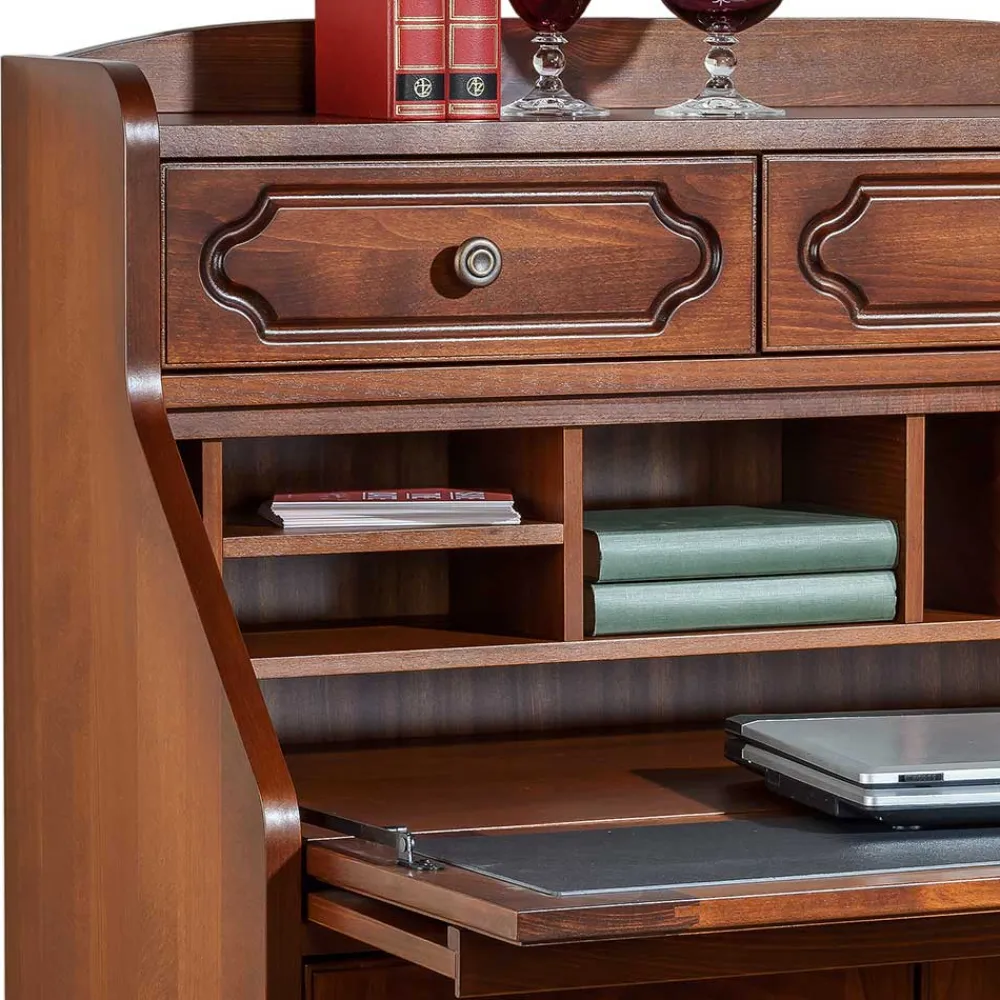 Wohnen Highboards|Tische<Klassischer Sekretär in Nussbaum - Modicca
